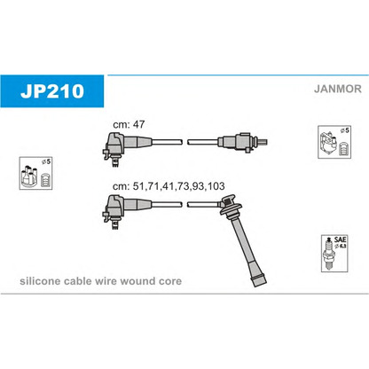 Фото Комплект проводов зажигания JANMOR JP210