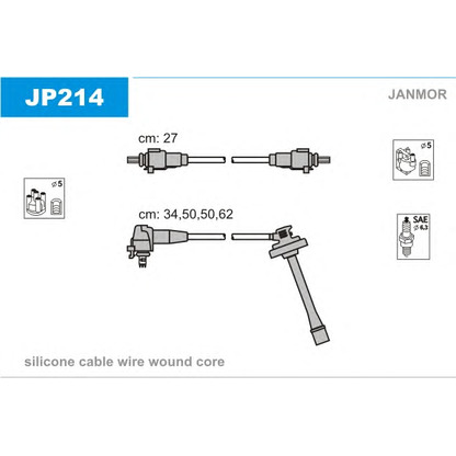 Фото Комплект проводов зажигания JANMOR JP214