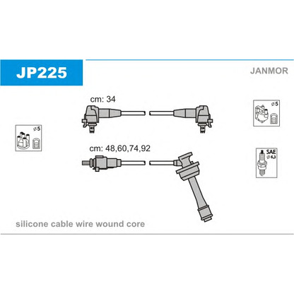 Фото Комплект проводов зажигания JANMOR JP225