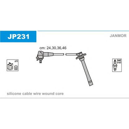 Фото Комплект проводов зажигания JANMOR JP231