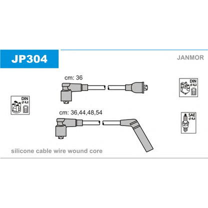 Photo Kit de câbles d'allumage JANMOR JP304