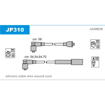 Photo Kit de câbles d'allumage JANMOR JP310