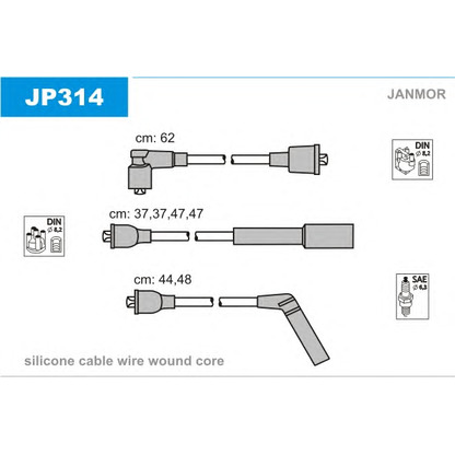 Photo Kit de câbles d'allumage JANMOR JP314