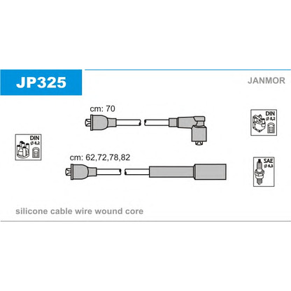 Фото Комплект проводов зажигания JANMOR JP325