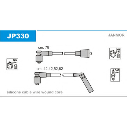 Zdjęcie Zestaw przewodów zapłonowych JANMOR JP330
