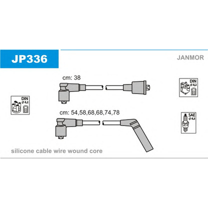 Фото Комплект проводов зажигания JANMOR JP336