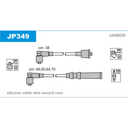 Фото Комплект проводов зажигания JANMOR JP349