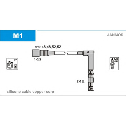 Фото Комплект проводов зажигания JANMOR M1