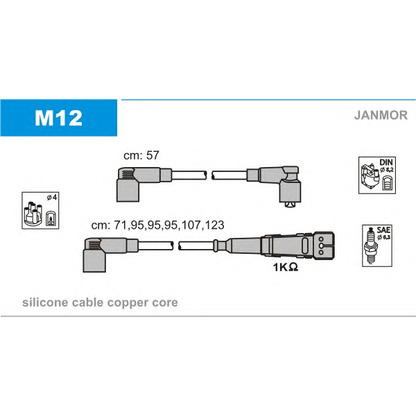 Фото Комплект проводов зажигания JANMOR M12