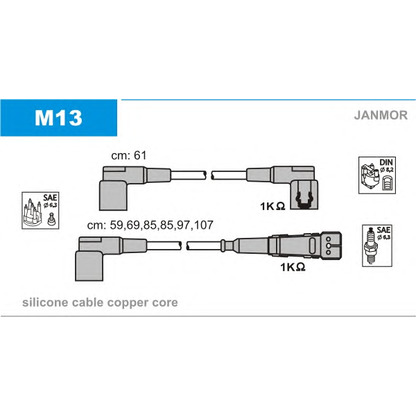 Photo Kit de câbles d'allumage JANMOR M13