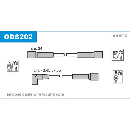 Photo Kit de câbles d'allumage JANMOR ODS202