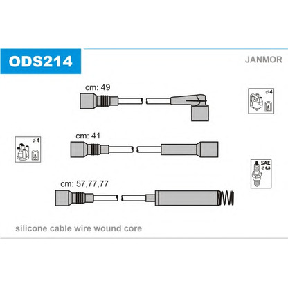 Photo Kit de câbles d'allumage JANMOR ODS214