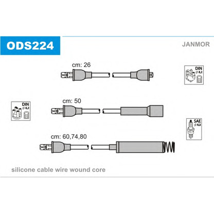 Photo Kit de câbles d'allumage JANMOR ODS224