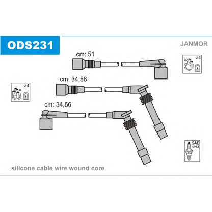 Photo Kit de câbles d'allumage JANMOR ODS231