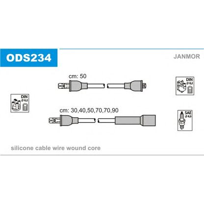 Фото Комплект проводов зажигания JANMOR ODS234