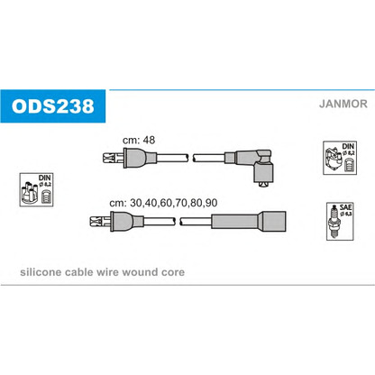 Фото Комплект проводов зажигания JANMOR ODS238