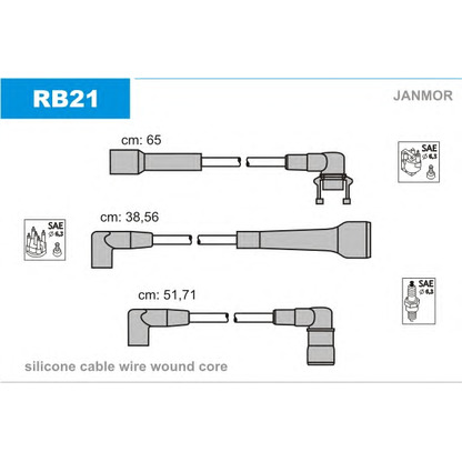 Фото Комплект проводов зажигания JANMOR RB21