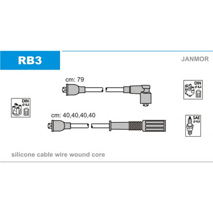 Фото Комплект проводов зажигания JANMOR RB3