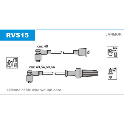 Фото Комплект проводов зажигания JANMOR RVS15