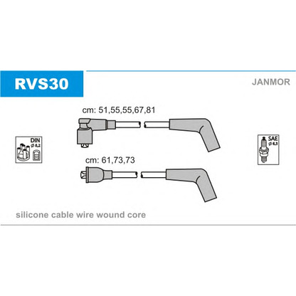 Фото Комплект проводов зажигания JANMOR RVS30