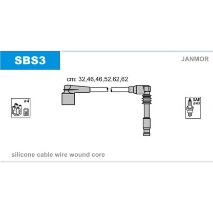 Photo Kit de câbles d'allumage JANMOR SBS3