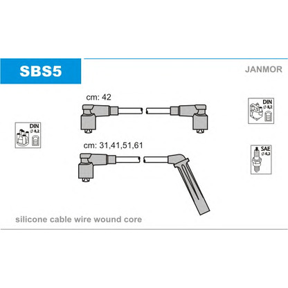Photo Kit de câbles d'allumage JANMOR SBS5