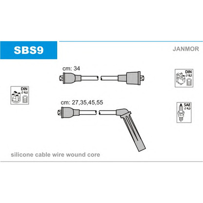 Photo Kit de câbles d'allumage JANMOR SBS9