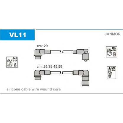 Photo Kit de câbles d'allumage JANMOR VL11