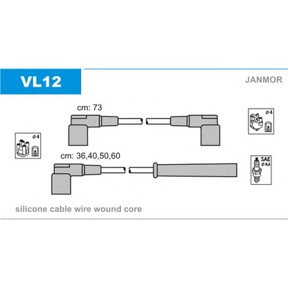 Photo Kit de câbles d'allumage JANMOR VL12