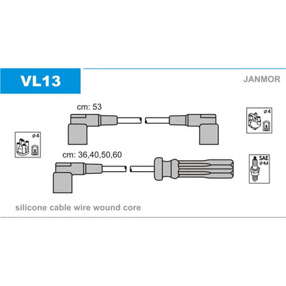 Photo Kit de câbles d'allumage JANMOR VL13