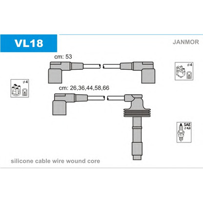 Photo Kit de câbles d'allumage JANMOR VL18
