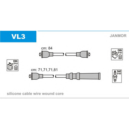 Photo Kit de câbles d'allumage JANMOR VL3