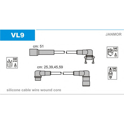 Photo Kit de câbles d'allumage JANMOR VL9