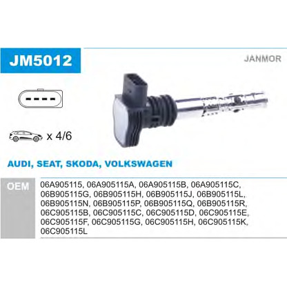 Photo Ignition Coil JANMOR JM5012