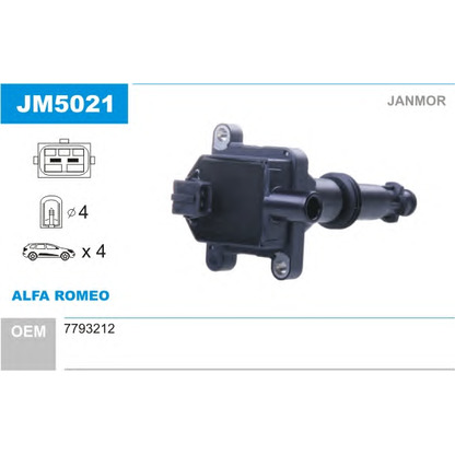 Zdjęcie Cewka zapłonowa JANMOR JM5021