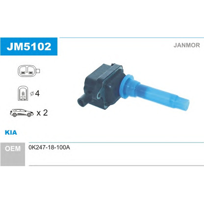 Фото Катушка зажигания JANMOR JM5102