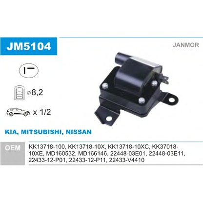 Photo Ignition Coil JANMOR JM5104