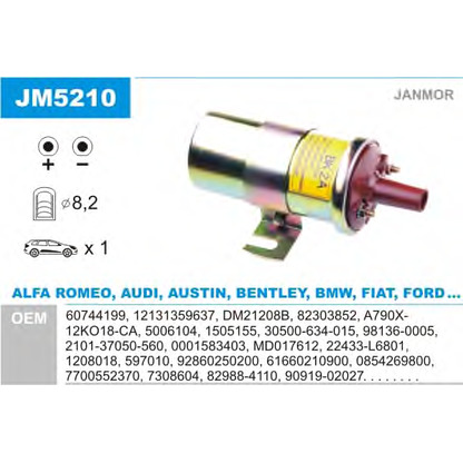 Foto Bobina de encendido JANMOR JM5210