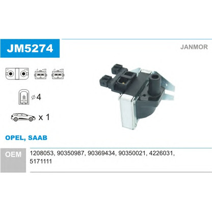 Photo Ignition Coil JANMOR JM5274