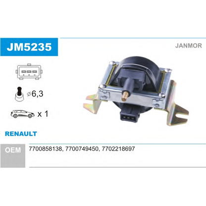 Фото Катушка зажигания JANMOR JM5235