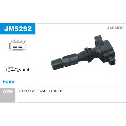 Photo Ignition Coil JANMOR JM5292