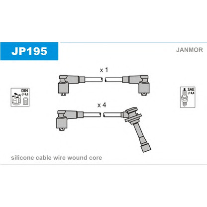 Фото Комплект проводов зажигания JANMOR JP195