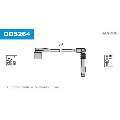 Фото Комплект проводов зажигания JANMOR ODS264