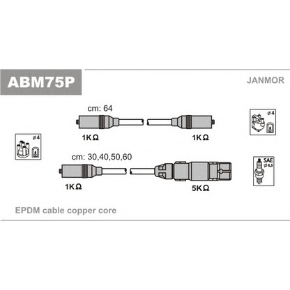 Photo Kit de câbles d'allumage JANMOR ABM75P