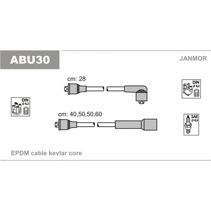 Photo Kit de câbles d'allumage JANMOR ABU30