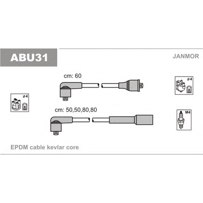 Photo Kit de câbles d'allumage JANMOR ABU31
