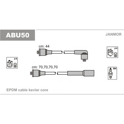 Photo Kit de câbles d'allumage JANMOR ABU50