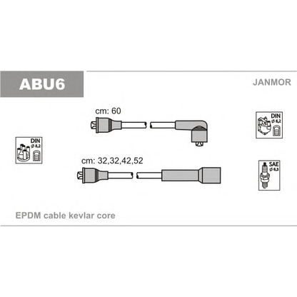 Photo Kit de câbles d'allumage JANMOR ABU6