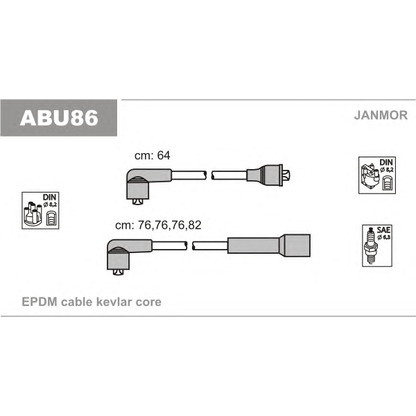 Photo Kit de câbles d'allumage JANMOR ABU86