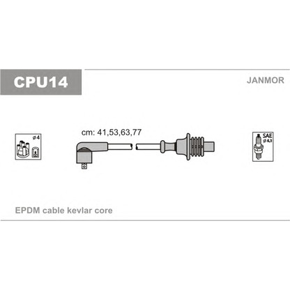 Фото Комплект проводов зажигания JANMOR CPU14